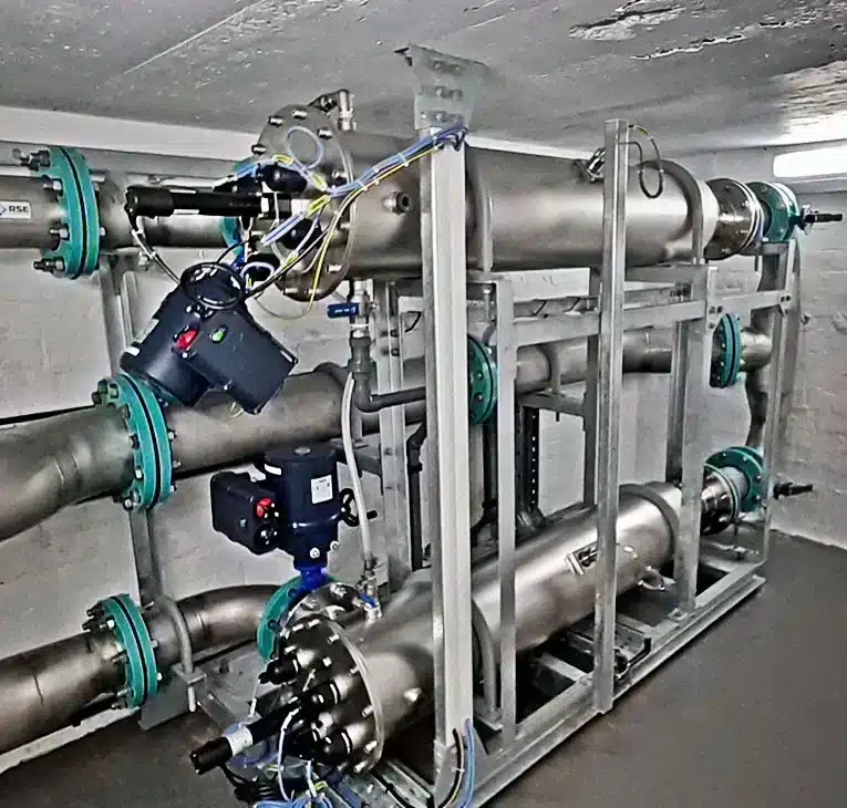 uv system setup for drinking water disinfection