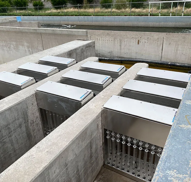 open channel uv systems in wastewater treatment plant